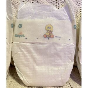 Vintage 90s Pampers Baby Dry Sesame Street Henson‎ Diaper Newborn Big Bird
